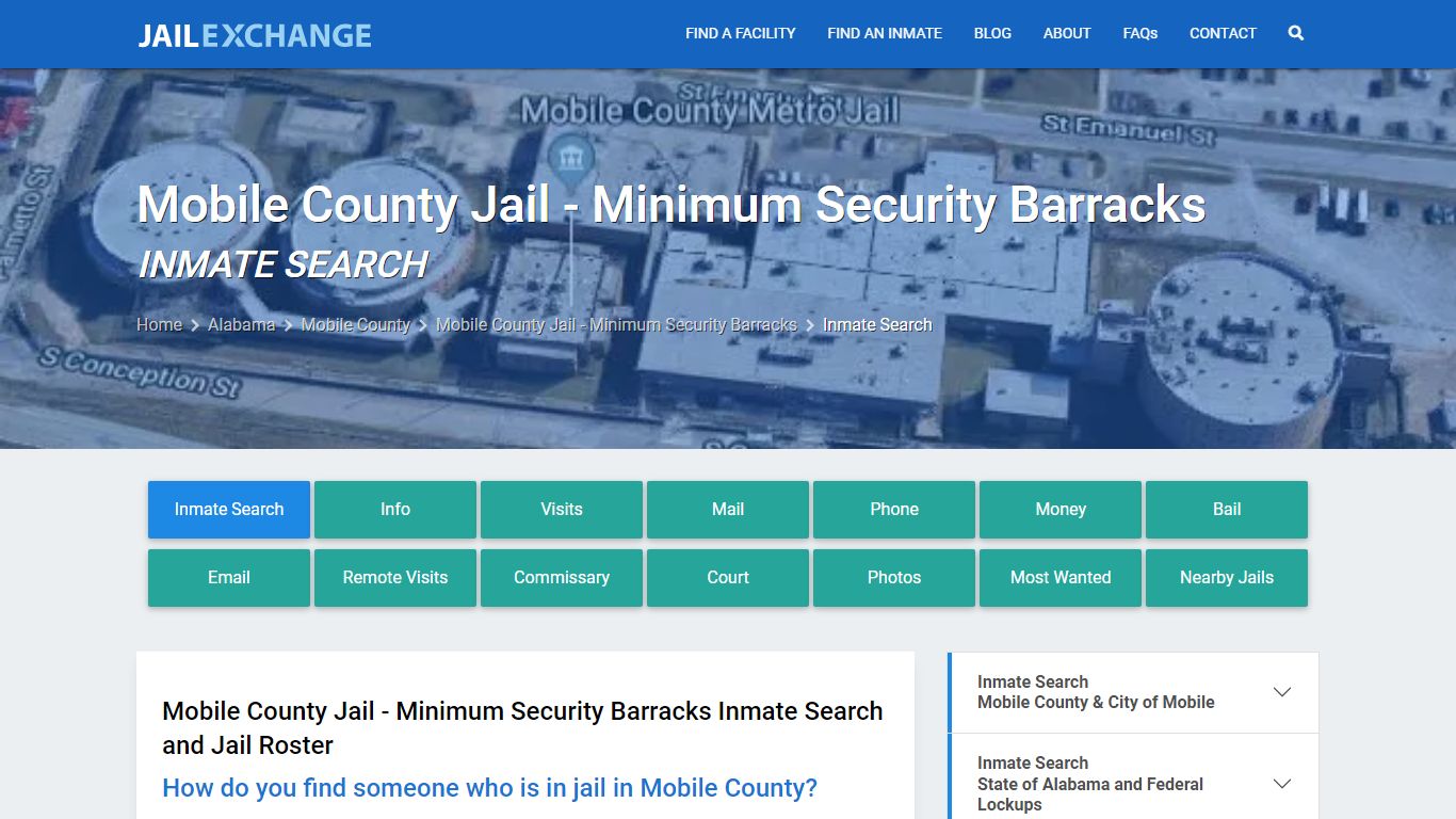 Mobile County Jail - Minimum Security Barracks Inmate Search